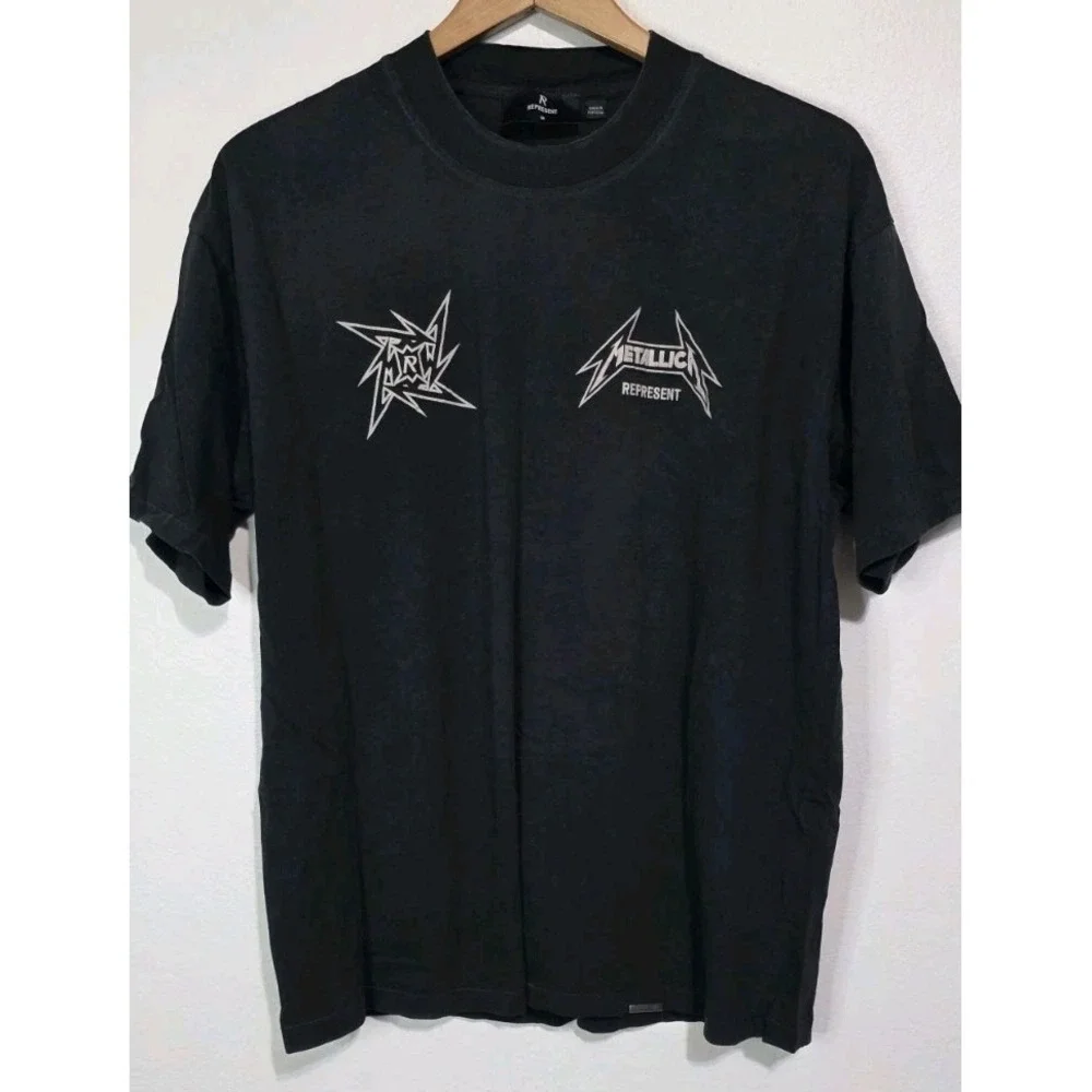 REPRESENT X Metallica 40yr Anniversary T‎ Shirt Men M Black Rock Moto Grunge EUC